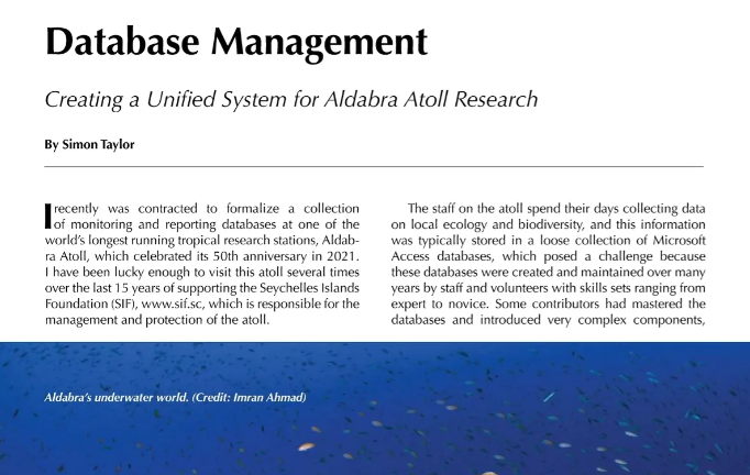 Sea Technology database formalisation article